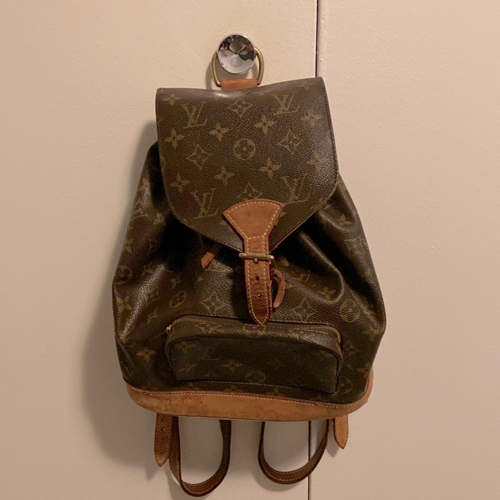 Louis Vuitton leather backpack monogram women’s purse bag